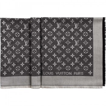 Monogram Denim Shawl M71378 Gray 1 Monogram Denim Shawl M71378 Gray