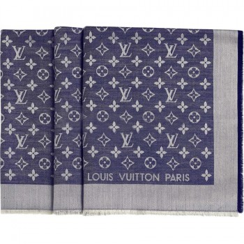 Monogram Denim Shawl M71376 Blue 1 Monogram Denim Shawl M71376 Blue